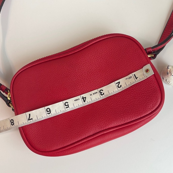 Banana Republic Red Genuine Leather Double Entry Crossbody Bag - Picture 13 of 16
